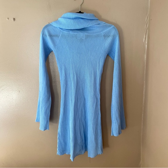 SER.O.YA Galli Mini Dress blue ribbed knit mini off shoulder Sweater Revolve XXS - Picture 10 of 10
